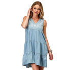 Roper Womens Shorts, Skirts & Dresses XS / Blue Roper Dress Womens Studio West Collection Sleeveless