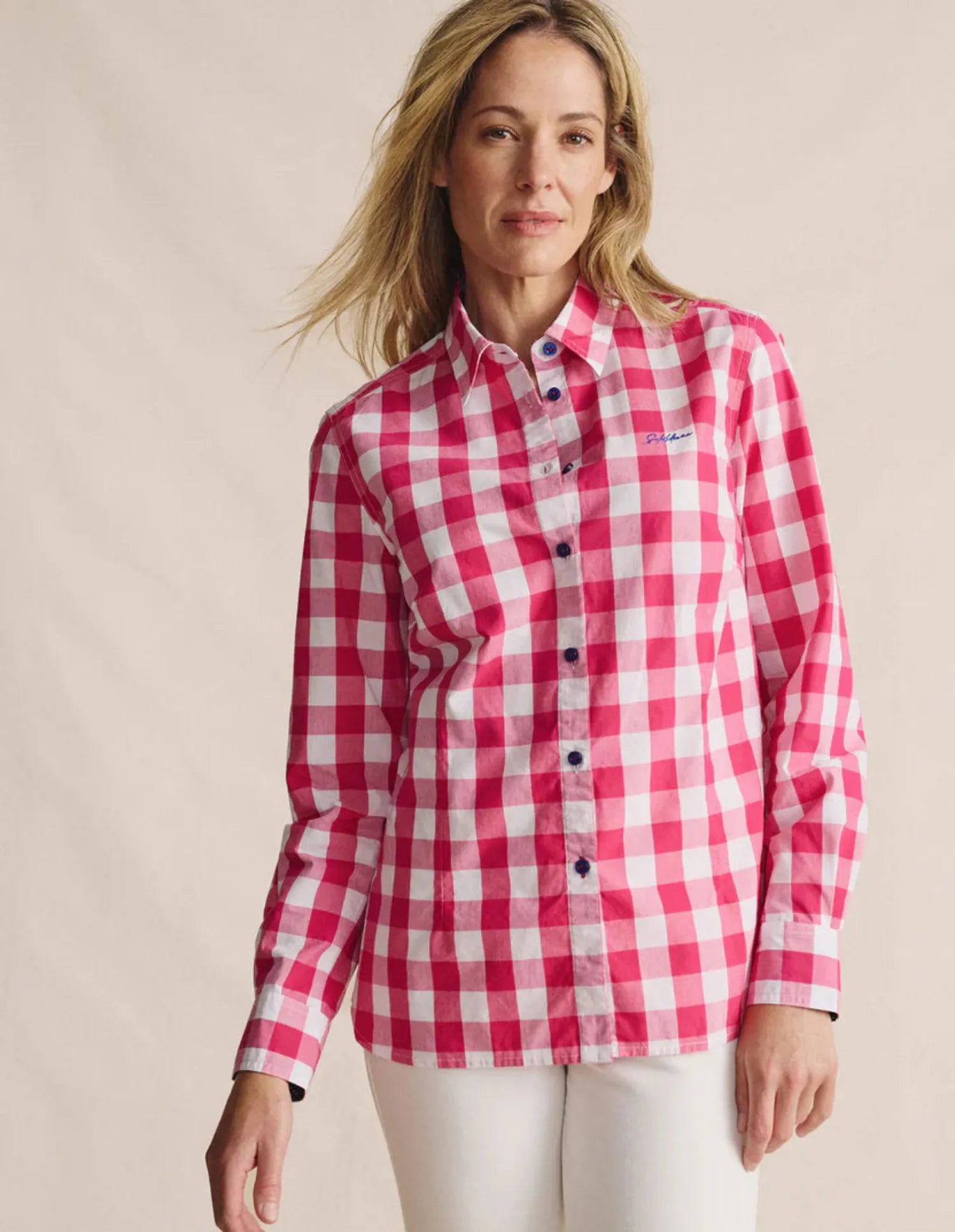 S Kidman Womens Shirts 08 / Pink Check Kidman Shirt Womens Redbank