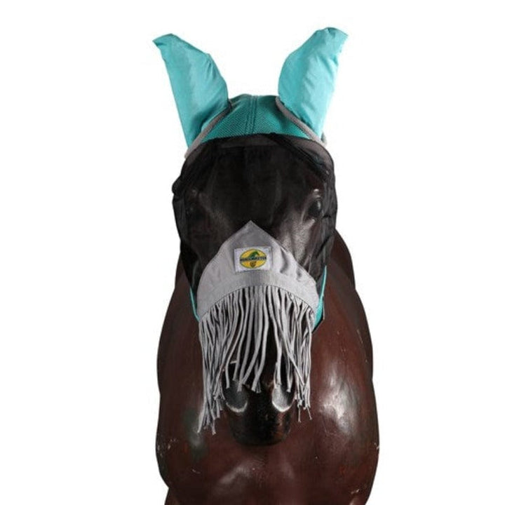 Saddlery Trading Company Fly Masks & Bonnets Pony / Teal Fly Mask with Ear & Nose Fringes (STB2622)