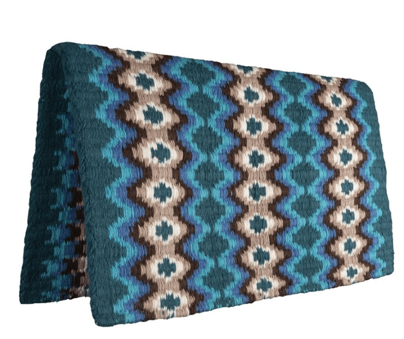 Saddlery Trading Company Saddle Pads Western 32x34in / Turquoise/Blue/Brown Fort Worth Mohair Saddle Blanket
