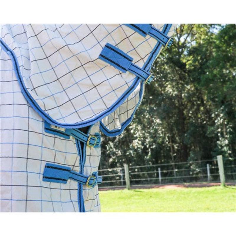 Saddlery Trading Company Summer Horse Rugs Tear Stop Combo with Two-Tone Blue