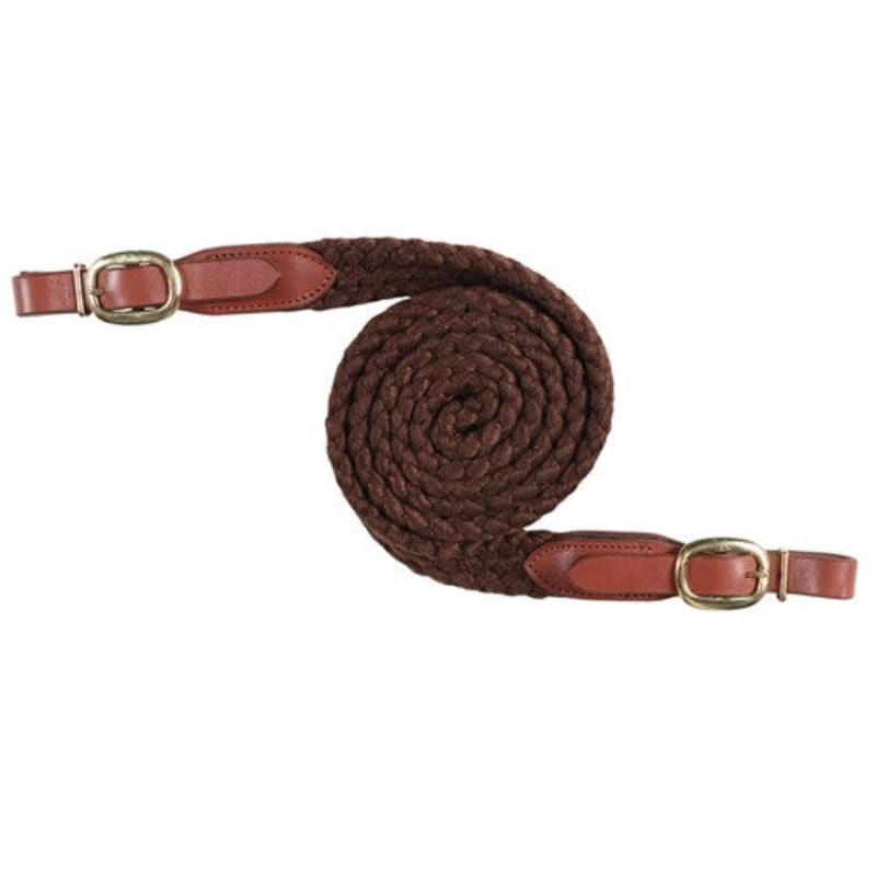 Saddlery Trading Reins Brown Polocrosse Reins Cotton White (PLC3300)
