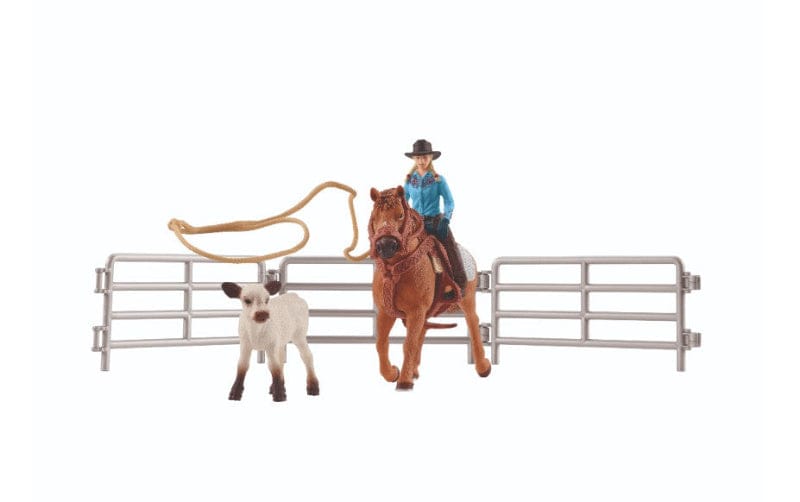 Schleich Toys Schleich Toys Cowgirl Team Roping Fun