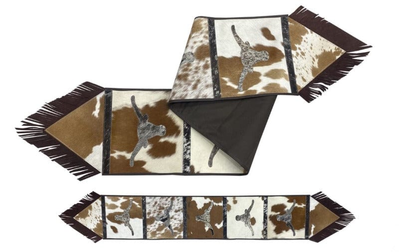 Shiloh Gifts & Homewares Cowhide Table Runner with Steerhead Pattern (178278)