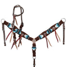 Showman Bridles Cob/Full / Teal Showman One Ear Headstall & Breastplate Set Mohair