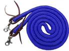 Showman Reins 8ft / Blue Showman Reins Soft Polyester Barrel with Snap Ends