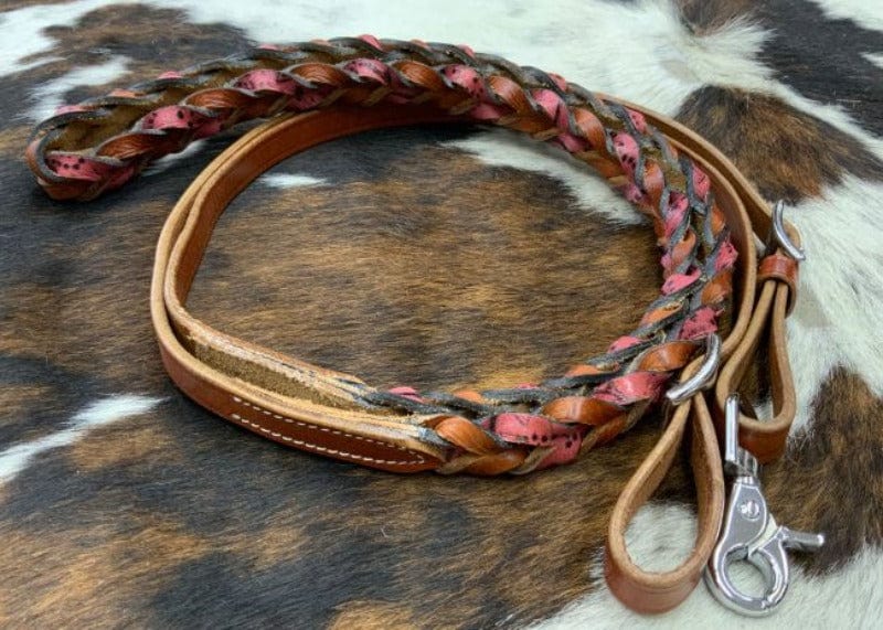 Showman Reins Leather Roping Reins with Buckles