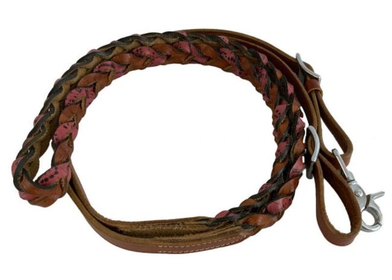 Showman Reins Leather Roping Reins with Buckles