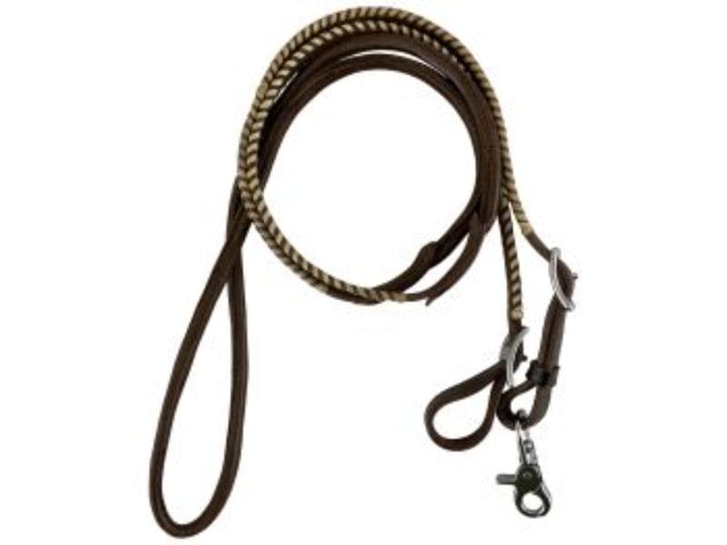 Showman Reins Showman leather Roping Reins with rawhide