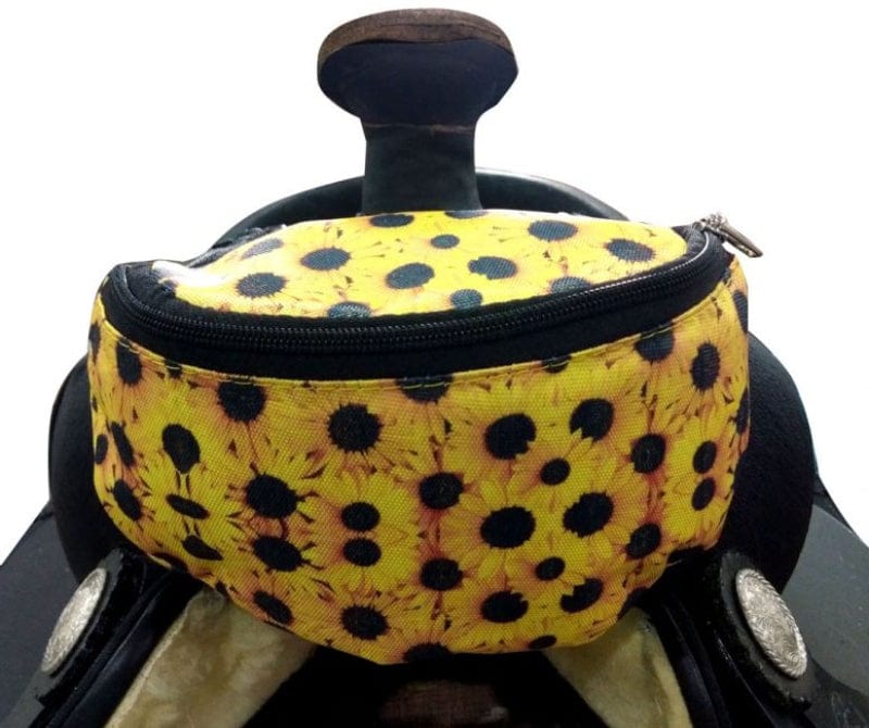 Showman Saddle Accessories Sunflower Print Showman Saddle Pouch Insulated