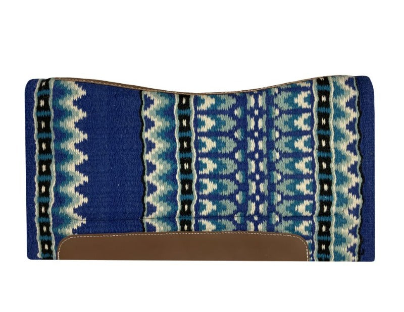 Showman Saddle Pads Western 36x34 / Royal Blue/White Showman Western Saddle Pad Wool with Memory Foam (SH2001)