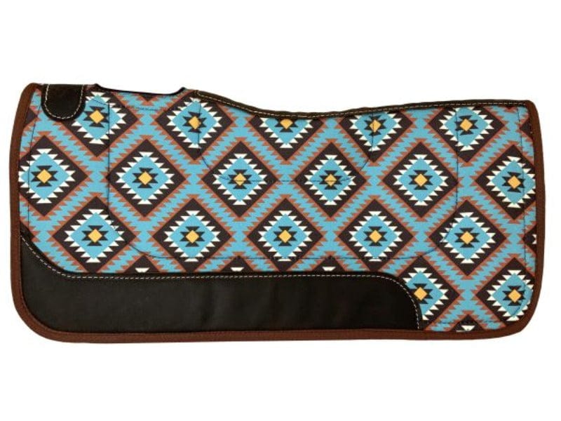 Showman Saddle Pads Western Teal Showman Contoured Saddle Pad 31in x 32in Felt Bottom Teal