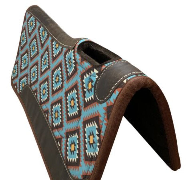 Showman Saddle Pads Western Teal Showman Contoured Saddle Pad 31in x 32in Felt Bottom Teal