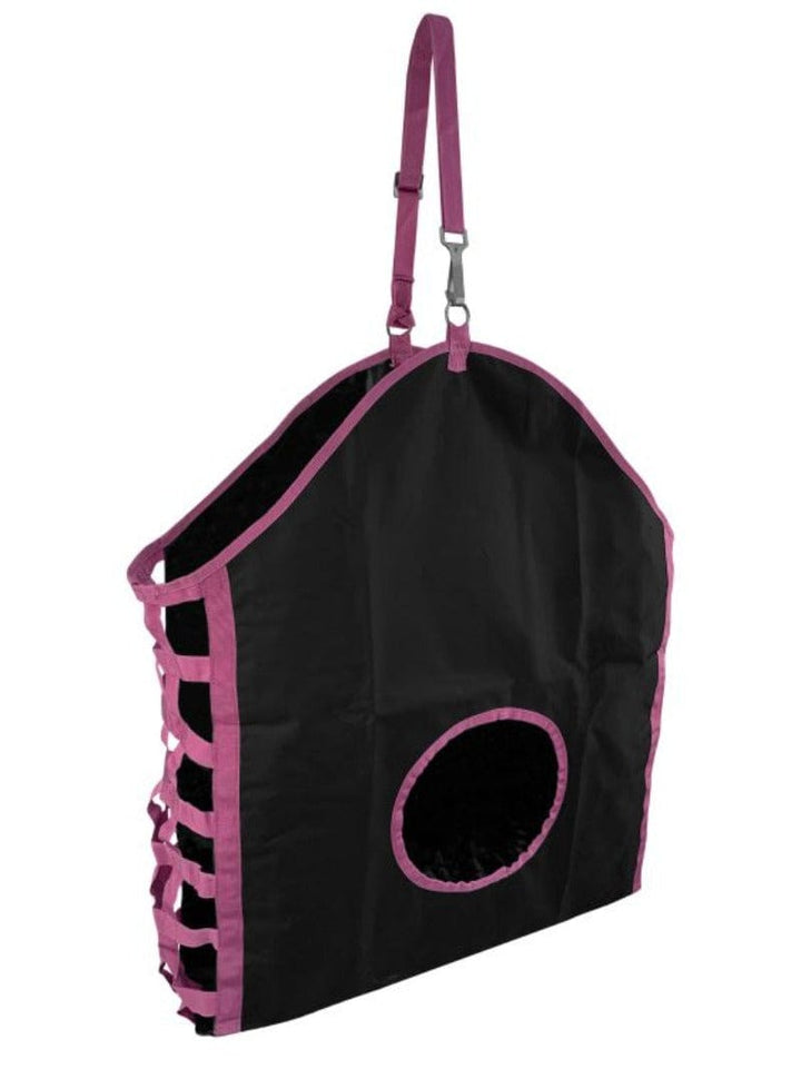 Showman Stable & Tack Room Accessories Pink Showman Hay Bag Feeder Webbed Slow Feed Gussets