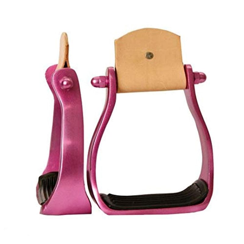 Showman Stirrups Pink Showman Stirrups Colour Coated Aluminium