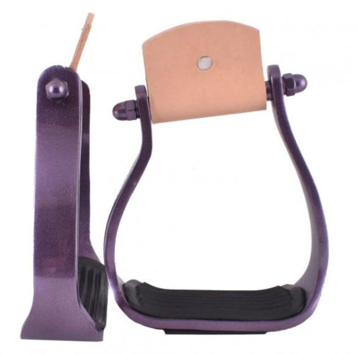 Showman Stirrups Purple Showman Oxbows Angled Aluminium