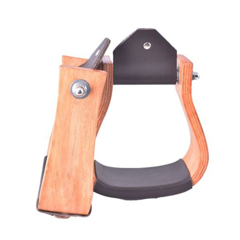 Showman Stirrups Showman Stirrups Wooden with Leather Tread