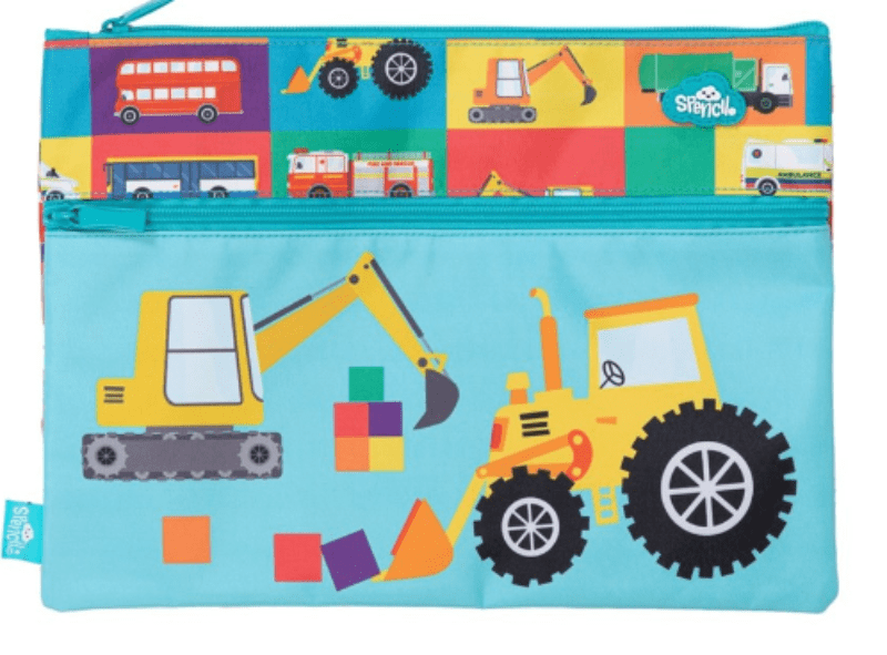 Spencil Back to School Spencil Pencil Case A4 Twin Zip Transport Town