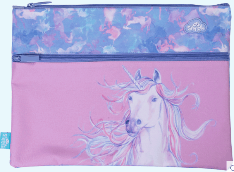 Spencil Back to School Spencil Pencil Case A4 Twin Zip Unicorn Magic