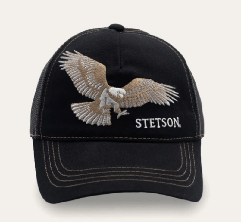 Stetson Caps Black Stetson Cap Trucker Eagle
