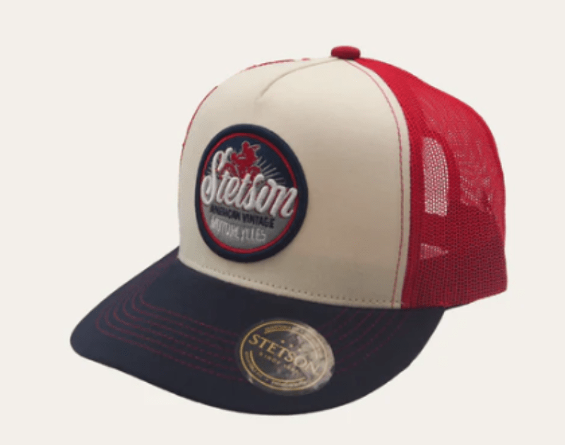 Stetson Caps Navy/Red/White Stetson Cap Trucker Motorcycle