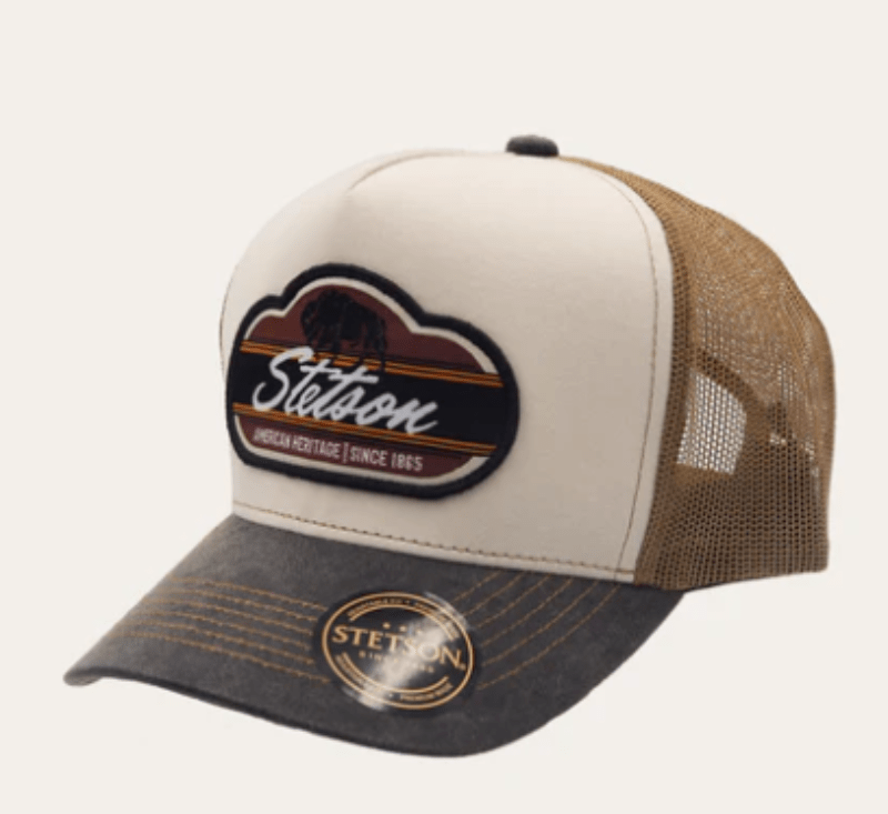 Stetson Caps Tan Stetson Cap Trucker Bison