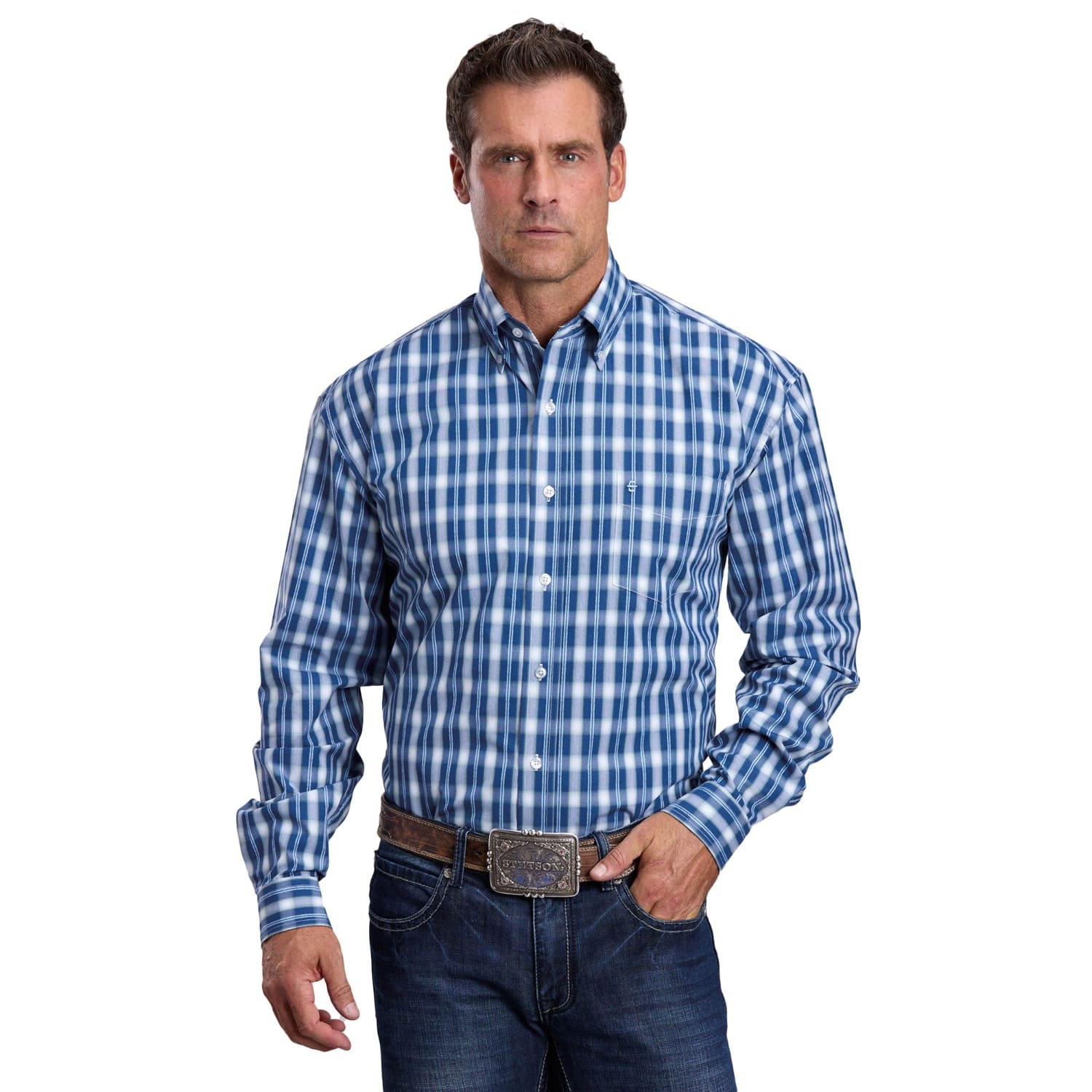 Stetson Mens Shirts S / Blue Stetson Shirt Mens Collection Plaid