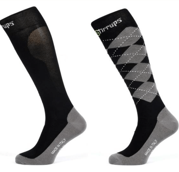 Tech Stirrups Socks S / Black Tech Stirrups Socks Breathable Classic Pattern 2-Pack