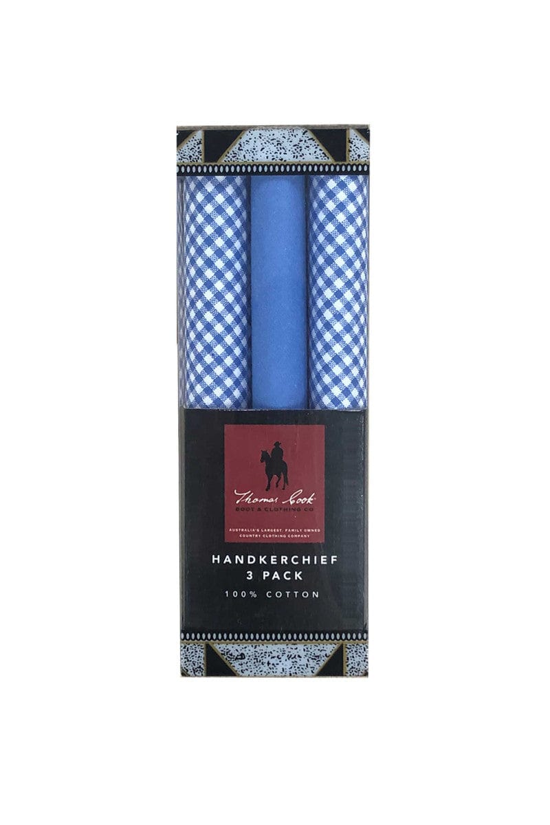 Thomas Cook Gifts - Homewares ONE SIZE / Blues Thomas Cook 100% Cotton Handkerchief 3 Pack