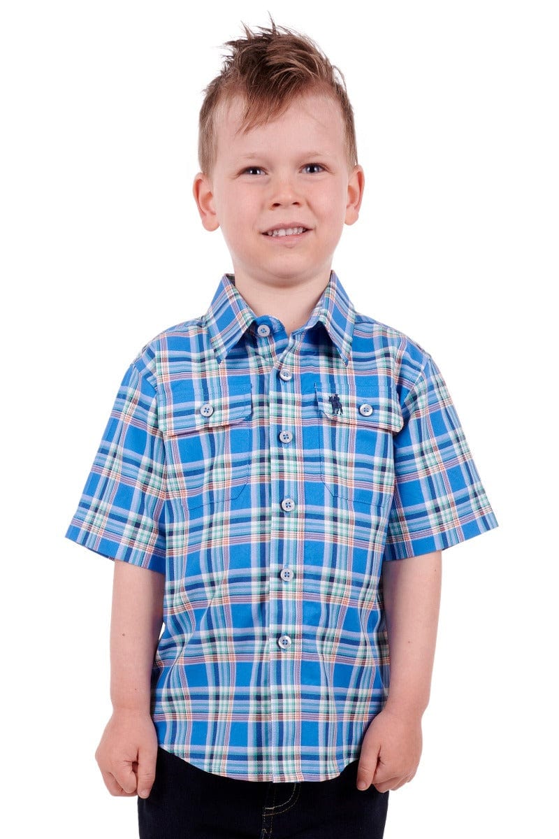 Thomas Cook Kids Shirts 04 / Blue/Tan Thomas Cook Shirt Boys Baxter (T3S3142042)