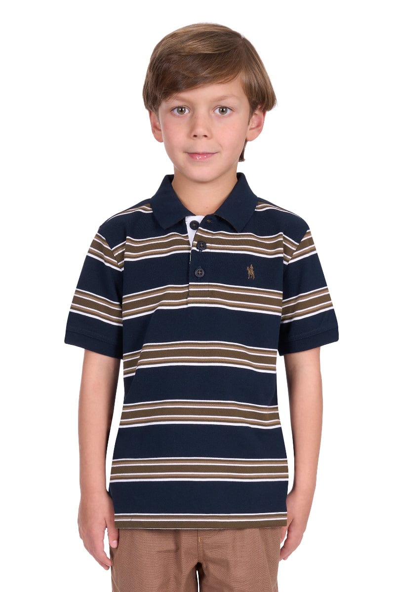 Thomas Cook Kids Shirts 04 / Navy/Dark Tan Thomas Cook Polo Boys Anthony