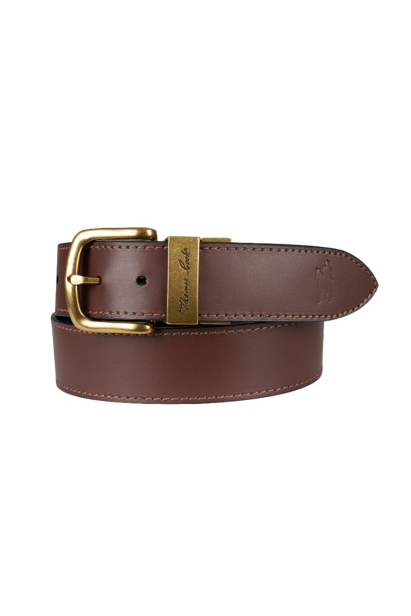 Thomas Cook Mens Belts S / Dark Tan/Black Thomas Cook Belt Mens Lincoln Reversible