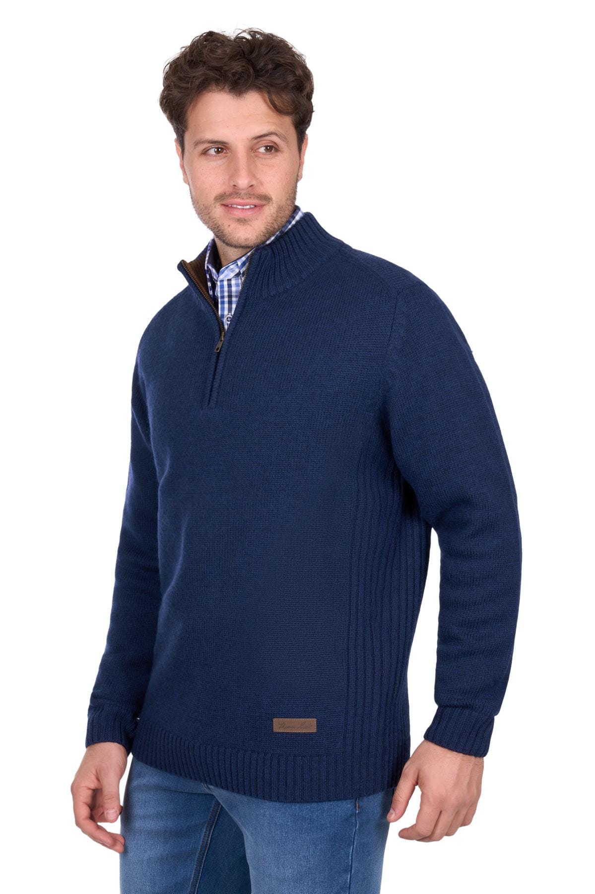 Thomas Cook Mens Jumpers- Jackets - Vests L / Blue Marle Thomas Cook Jumper Mens Jesse 1/4 Zip