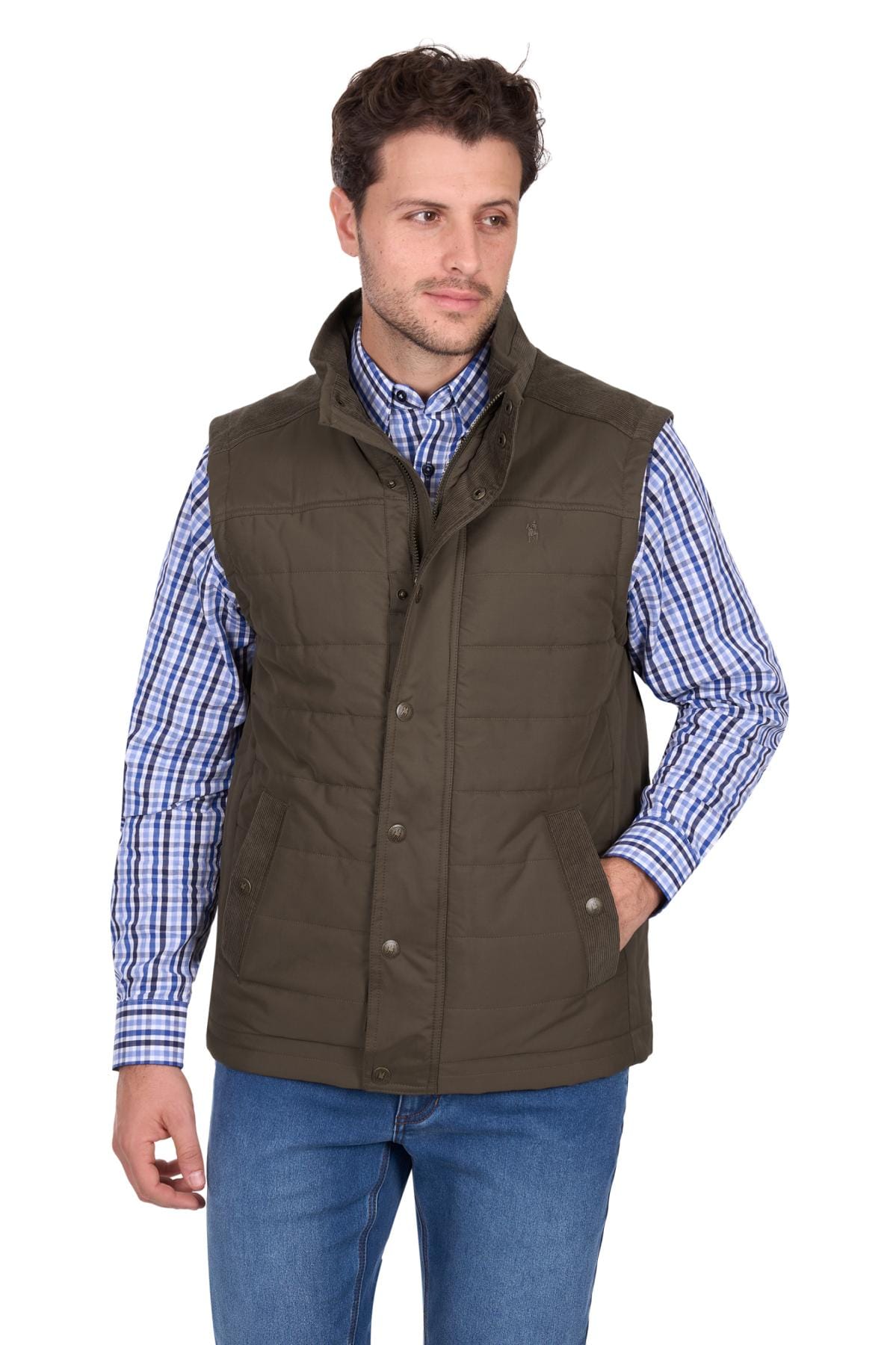 Thomas Cook Mens Jumpers- Jackets - Vests M / Khaki Thomas Cook Vest Mens Matt