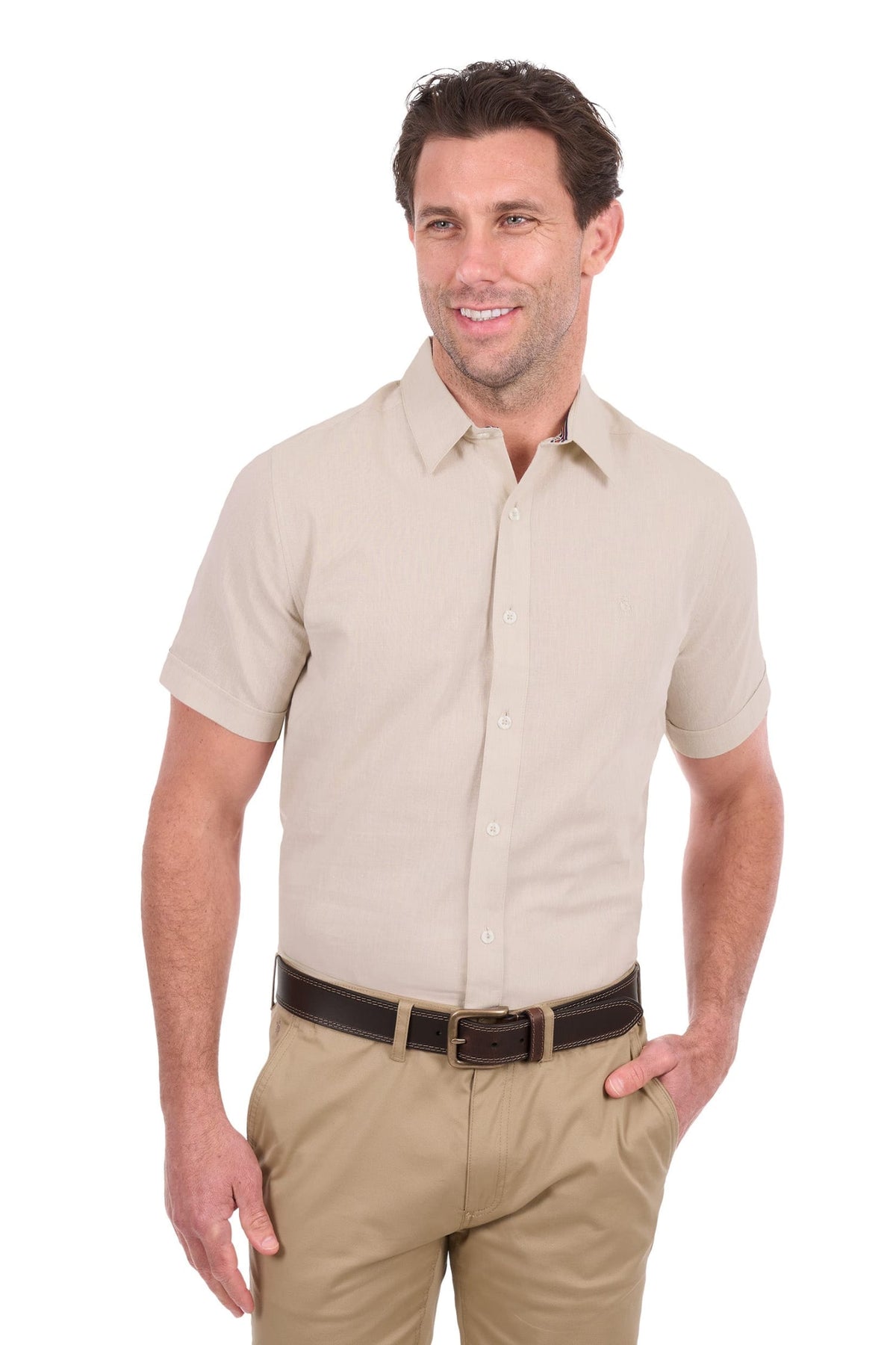 Thomas Cook Mens Shirts M / Natural Marle Thomas Cook Shirt Mens Linen