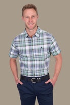 Thomas Cook Mens Shirts S / Green/Navy Thomas Cook Shirt Mens Gerry Linen