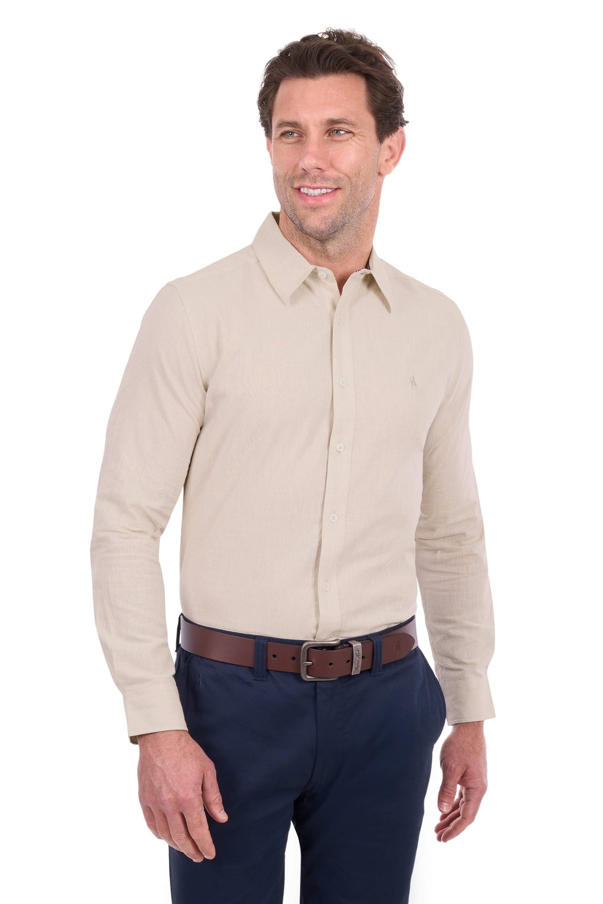 Thomas Cook Mens Shirts S / Natural Marle Thomas Cook Shirt Mens Linen