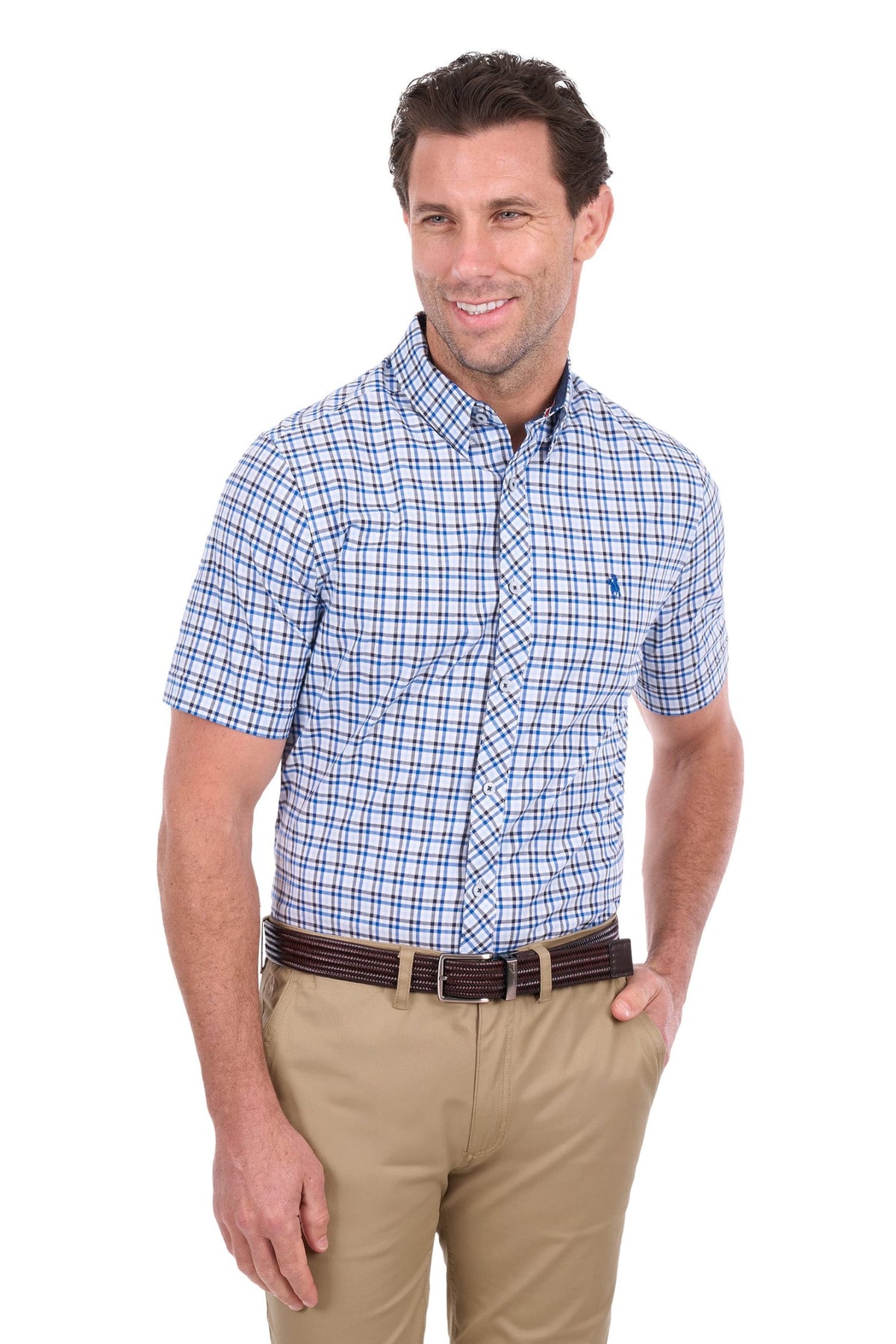 Thomas Cook Mens Shirts S / Navy/Blue Thomas Cook Shirt Mens Theo Tailored