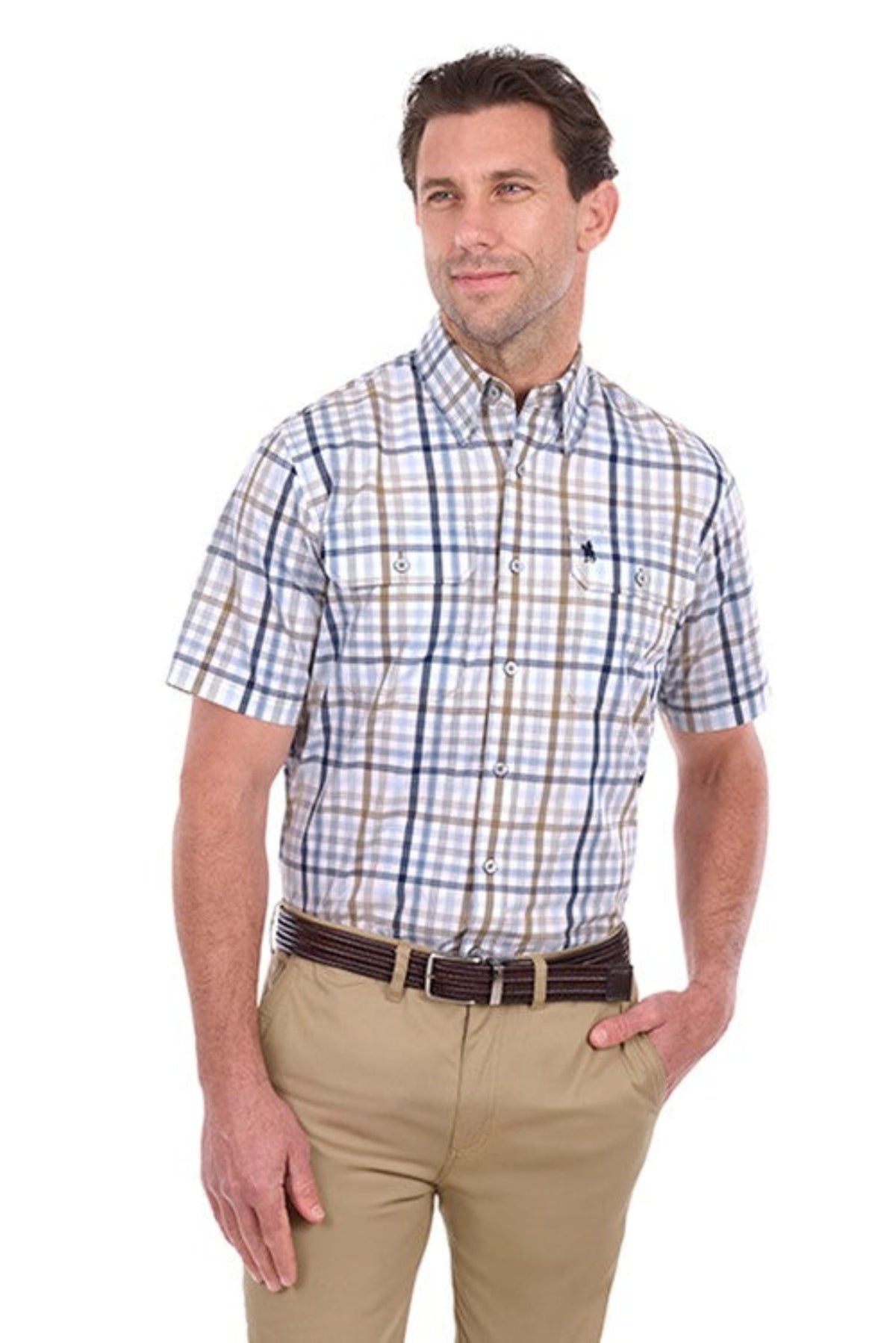 Thomas Cook Mens Shirts S / Tan/Navy Thomas Cook Shirt Mens Alfie