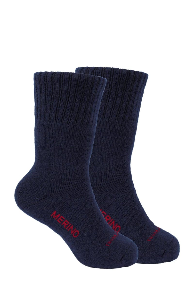 Thomas Cook Socks 8-11 / Navy Thomas Cook Socks Mens Merino Wool Twin Pack