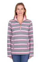 Thomas Cook Womens Jumpers- Jackets - Vests 08 / Charcoal Marle Thomas Cook Jumper Womens Jane 1/4 Zip Rugby