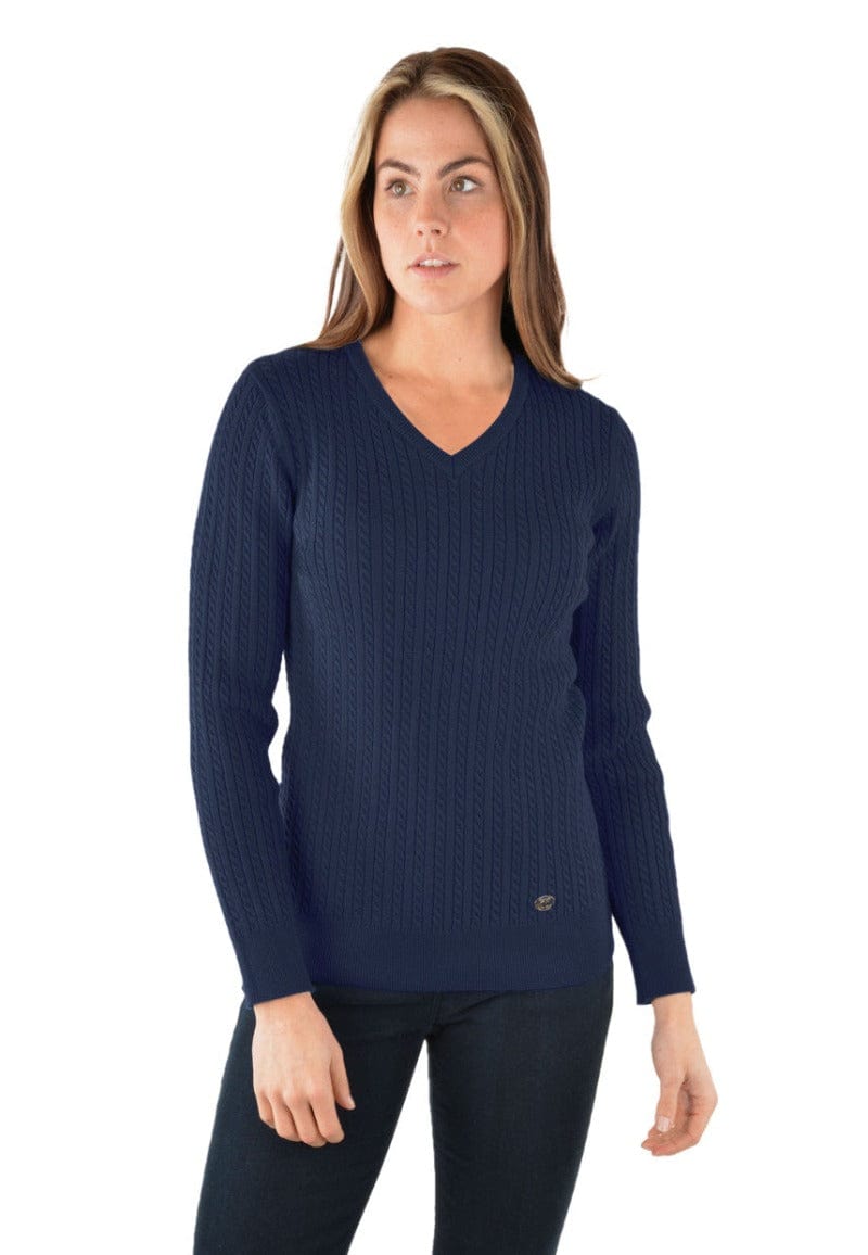 Thomas Cook Womens Jumpers, Jackets & Vests 08 / Navy Thomas Cook Jumper Womens Cable Knit