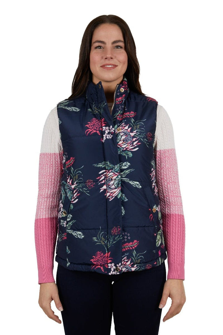 Thomas Cook Womens Jumpers, Jackets & Vests S / Navy Thomas Cook Vest Womens Flora Reversible