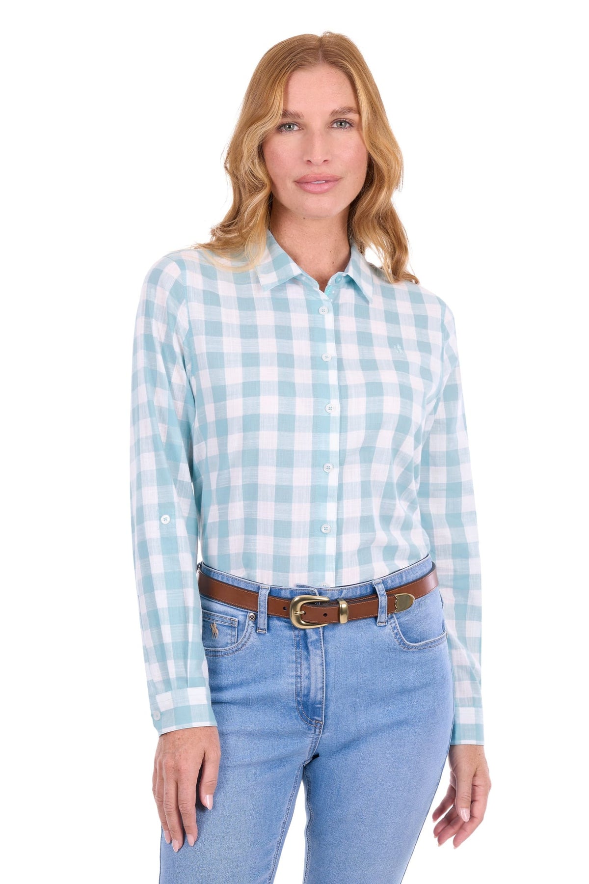 Thomas Cook Womens Shirts 08 / Pastel Turquoise/White Thomas Cook Shirt Womens Eliza