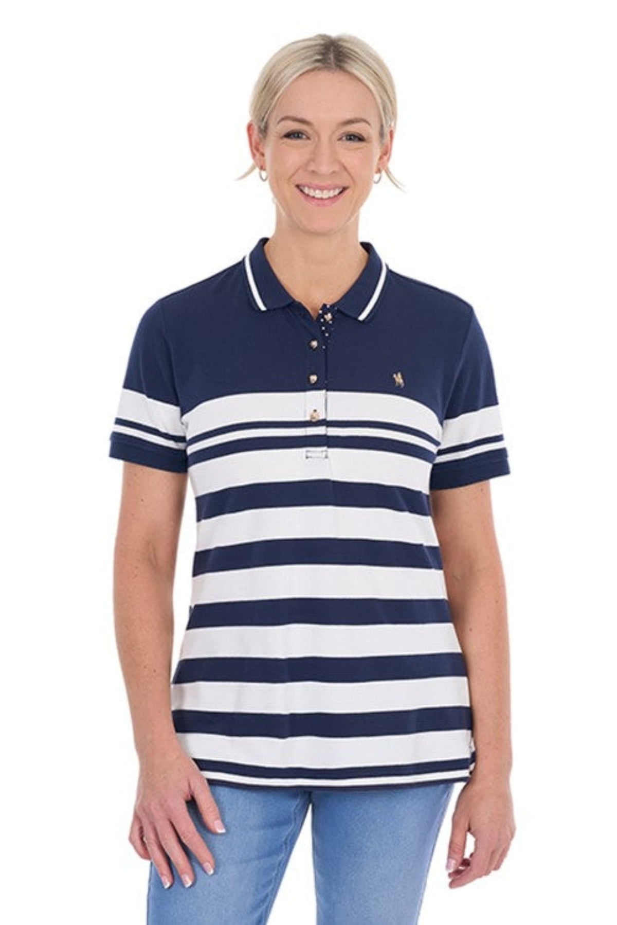 Thomas Cook Womens Shirts 10 / Navy/White Thomas Cook Polo Womens Blaire