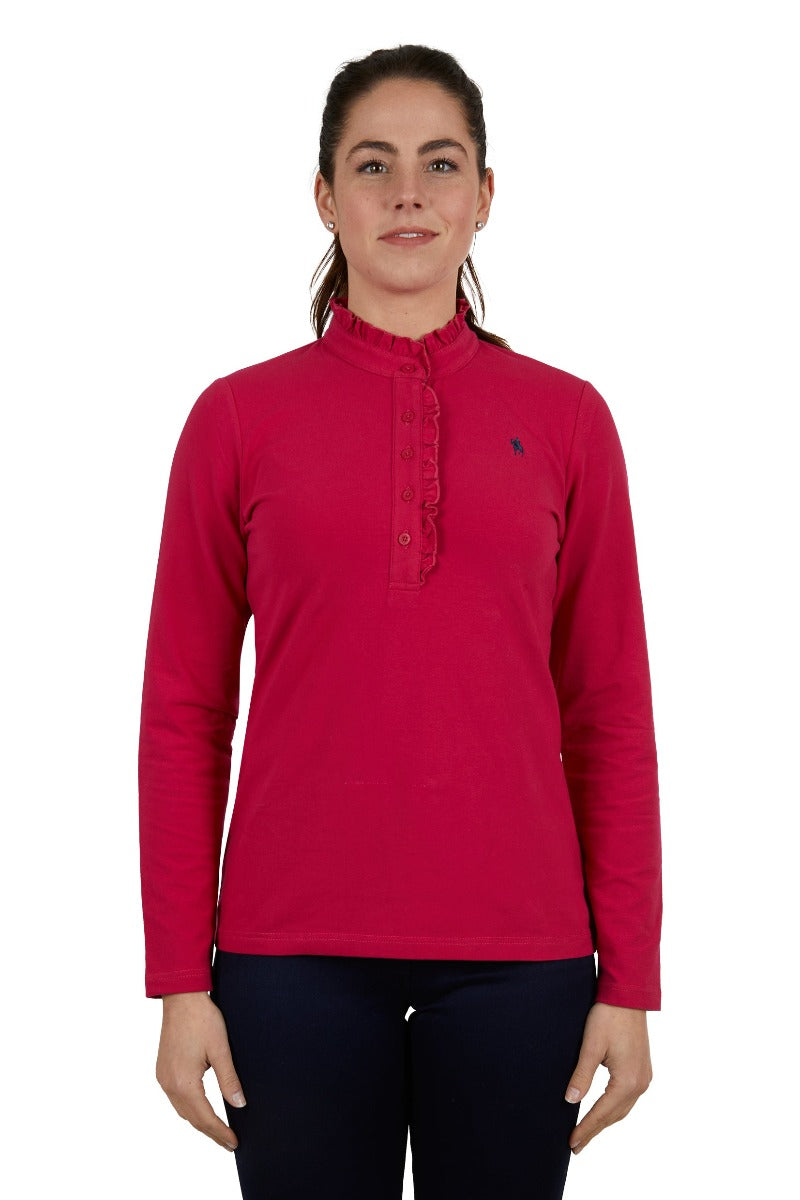 Thomas Cook Womens Tops 08 / Granita Thomas Cook Polo Womens Frill Neck Long-Sleeve