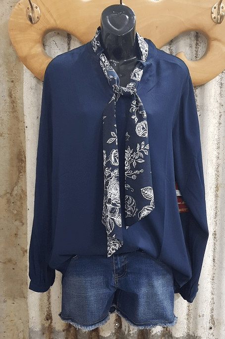Thomas Cook Womens Tops 8 Scarf Blouse Womens Thomas Cook Navy