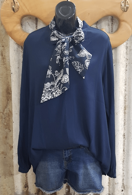 Thomas Cook Womens Tops Scarf Blouse Womens Thomas Cook Navy