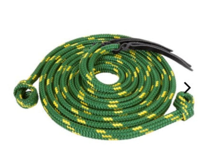 Toowoomba Saddlery Reins Green Gold Toowoomba Saddlery PRO Series Rope Reins w/ Loop Ends