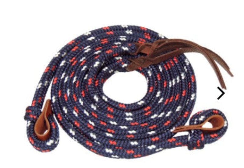 Toowoomba Saddlery Reins Navy/Red/White Toowoomba Saddlery Pro Series Campdraft Reins